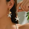 Vintage Starfish Scallop Hoop Earrings for Women Boho Geometric Metal Circular Ear Buckle Seaside Vacation Jewelry Gifts