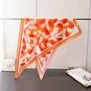 Retro Contrast Triangle Scarf Simulation Silk Printing Sunscreen Shawl Waist Scarf Silk Scarf Scarf Headscarf Women