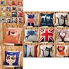 Stylish Square Cartoon Animal Cushion Covers With Lion Cat Deer Prints For Home Decor