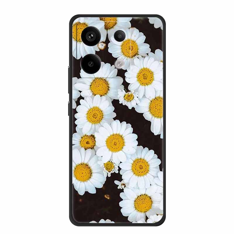 For Redmi Note 13 pro Case Pink Phone Case Fashion Silicone TPU Soft Back Cover Redmi Note 13 Pro Flower Capa 6.67" Cats Coque