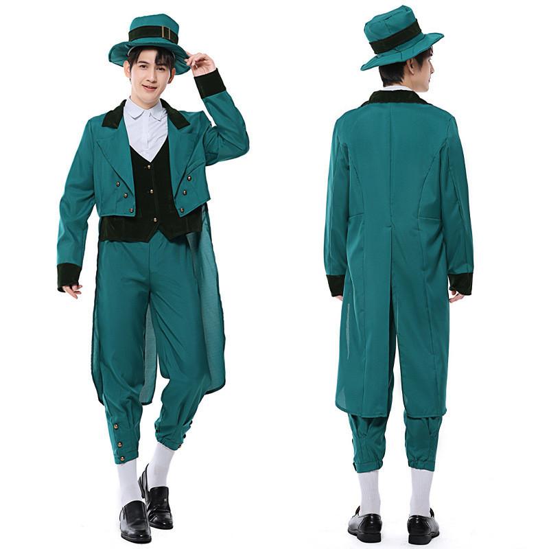 Grüne Fee Cosplay Kostüm für Herren Erwachsene Irisches Elfen-Outfit Oz Country