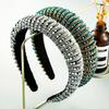 1Pc Wide Edge Elegance Crystal Beaded Multicolor Headband Baroque Hair Band Women's Padded Head Crown
