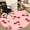 1pc Pink Cherries Office Round Area Rug, Under Office Chairs Bedroom Living Room Home Decor, Room Deco