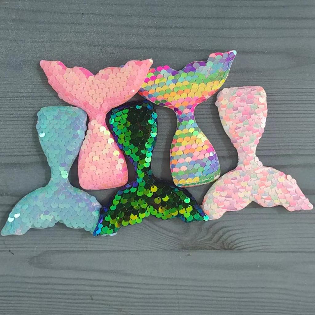 Accessori per Capelli a Forma di Coda di Pesce con Paillettes da Sirena per Bambini