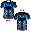 Unisex Vivid 3D Wolf Printed Short Sleeve T-shirt Round Neck Plus Size Tee Top