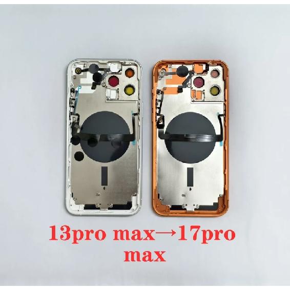 DIY zadní kryt baterie pro iPhone 13 Pro Max Přestavba na 17 Pro Max Střední rámeček pouzdra 13 Pro Max DIY jako 17 Pro Max