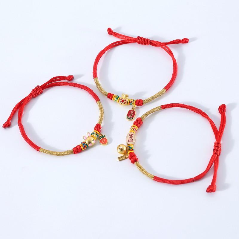 Adjustable Red Cord Pet Collar Cats Dogs With Lucky Charm Pendant Fortune Bag Bell Safety Necklace
