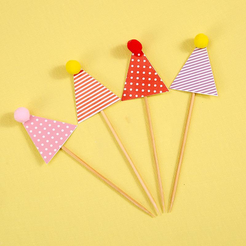 Mini Birthday Hat & Banner Cake Decorations - Internet Celebrity Style Baking Accessories