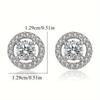 Round Diamond Stud Earrings Fashion European and American Women's Zircon Earrings Ear Jewelry