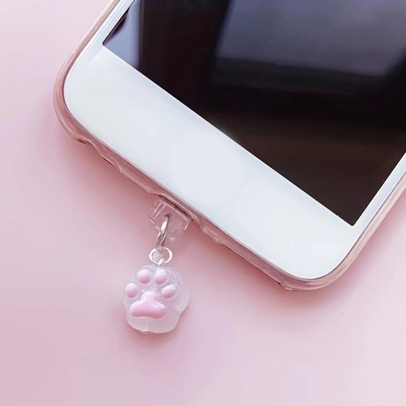 Cute Claw Diamond Phone Dust Plug Phone Accessory Pendant Decoration for IPhone Type-C Charging Interface SJFCS03