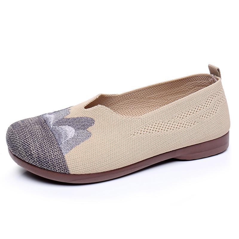 Women's Embroidered Summer Flat Shoes - Breathable, Soft Sole for Comfort