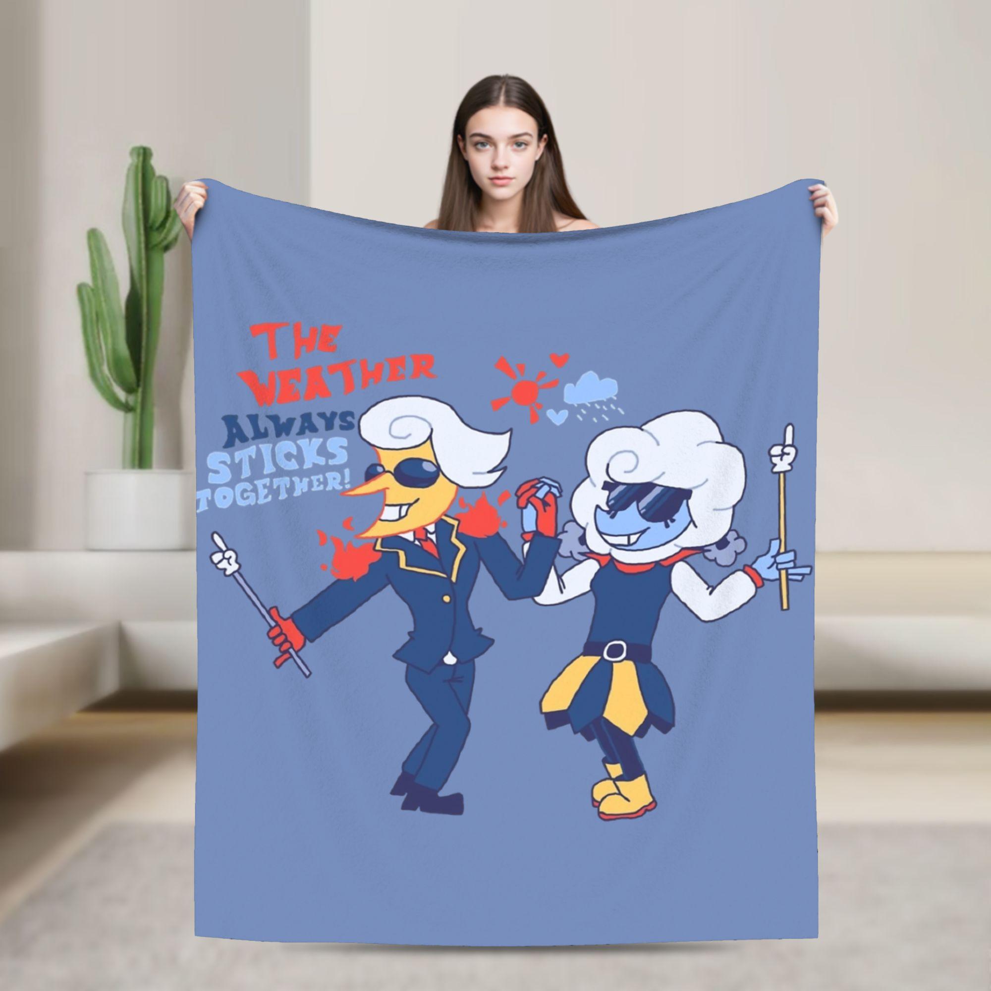 

Kris Susie Ralsei Deltarune Blanket Triangle Warriors Flannel Awesome Warm Throw Blankets for Home Spring/Autumn Couch 75x90cm