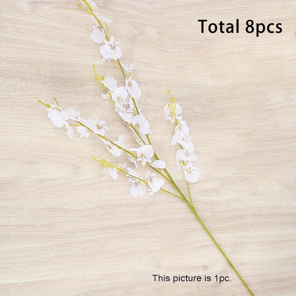 Artificial Dancing Orchid Flowers, Silk Faux Flowers Fake Butterfly Orchids Bouquet Artificial Gypsophila Flowers for Home Decor