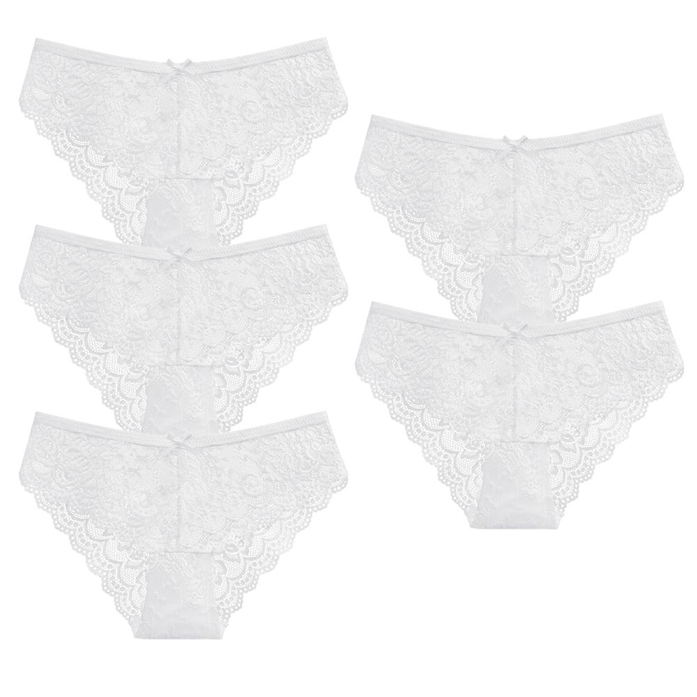 Damen Baumwollslips M-2XL Damen Patchwork Spitze Unterwäsche Sexy Hüftslips Damen Bequeme Unterhosen 5 Stück/Set