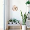 CHGCRAFT 12inch Coffee Wall Clock Coffee Cup Flower Background Round Wall Clock Silent Non Ticking Clock for Office Home Living Room Bedroom Bathroom