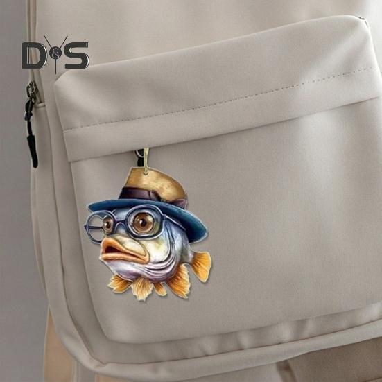 1/6Pcs Automobile Pendants Decorative Cartoon Fish Design with Lanyard Easy to Hang Rearview Mirror Hanging Ornaments