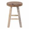 Round Stool 30x45 Cm In Brown Teak