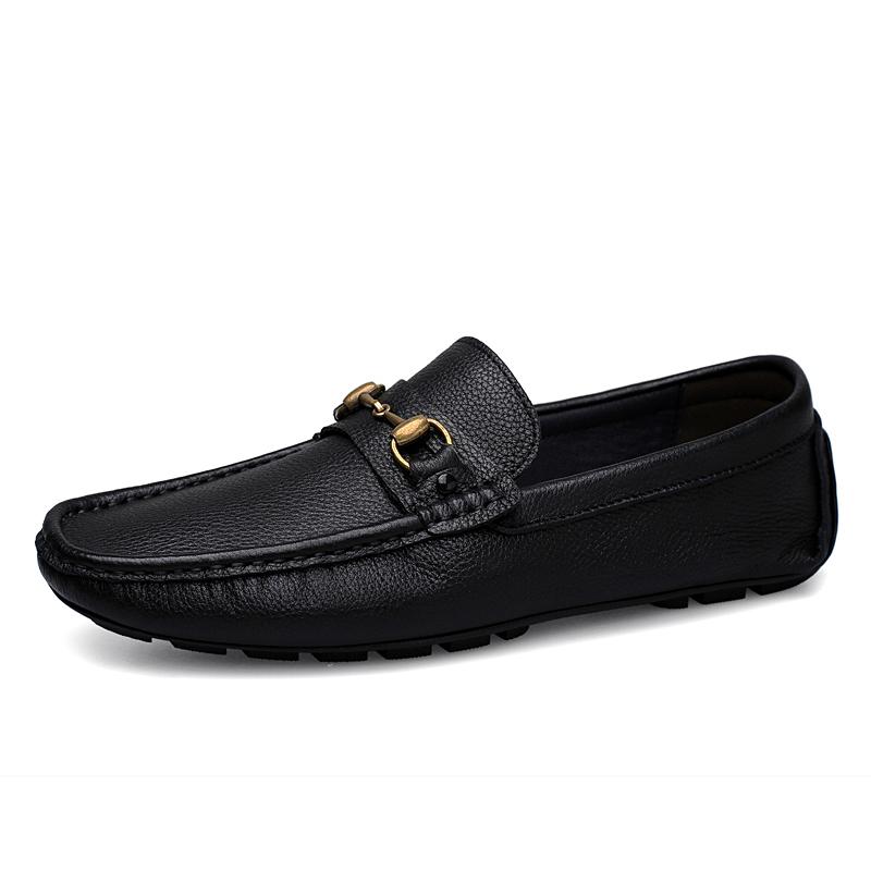 

Fashion Fast Delivery Office Loafers Genuine Leather Men Casual Shoe Dress Business Slip on Footwear Breathable Moccasins Driving Shoes 47 чёрный