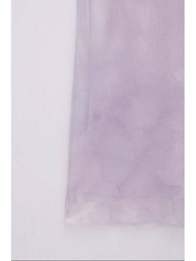 2024 Summer Lavender Pleated Tulle Slim Suspender Dress