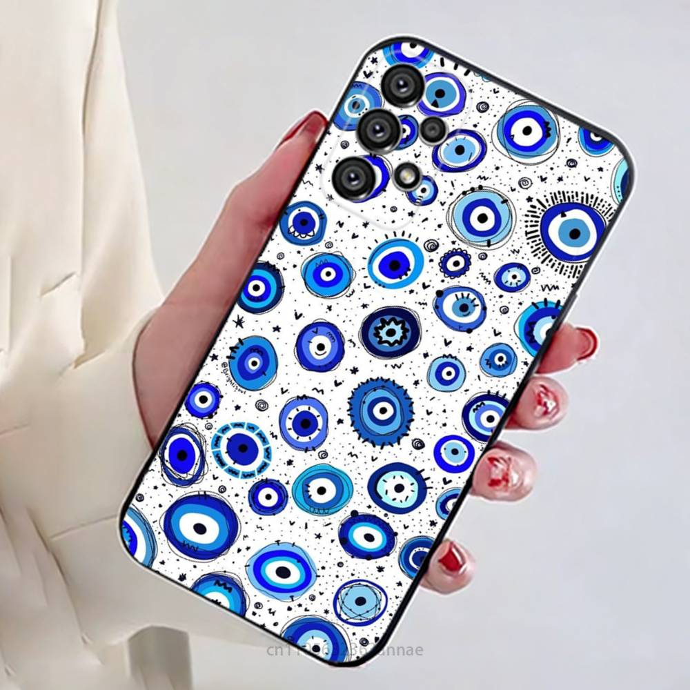 Lucky Eye Blue Evil Eye Print Phone Case for Samsung Galaxy A73,23,53,33,14,24,13,72,22,52,32,54,A34 Soft Cover