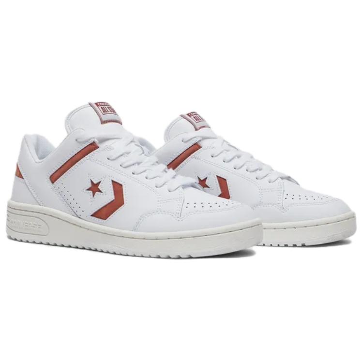 Converse Weapon fashionable versatile non-slip wear-resistant breathable low-top skate shoes unisex white