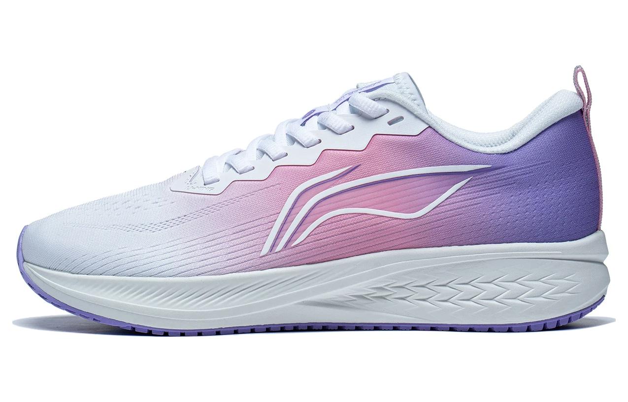 Li Ning Red Hare 6 Универсальные Амортизирующие Дышащие Упругие Низкие Беговые Кроссовки Женские Белый Розовый Фиолетовый ARMT016-14 36