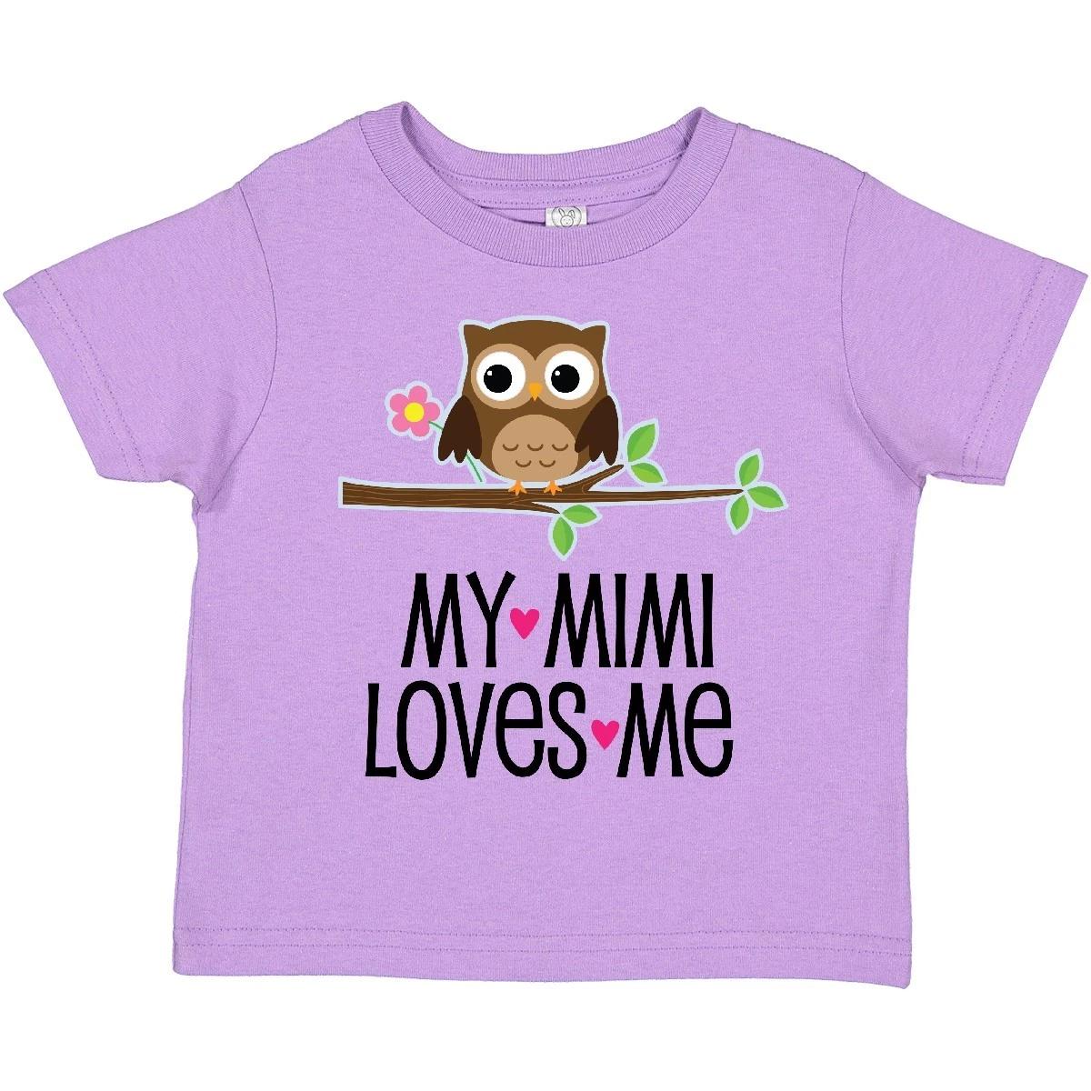 Inktastic My Mimi Loves Me Girls Owl Toddler kids boys T-Shirt Grandma Childs Cute Child 100