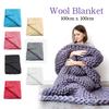 Handmade Thick Wool Blanket Knitted Throw Large Soft Bed Home Sofa Bedspread