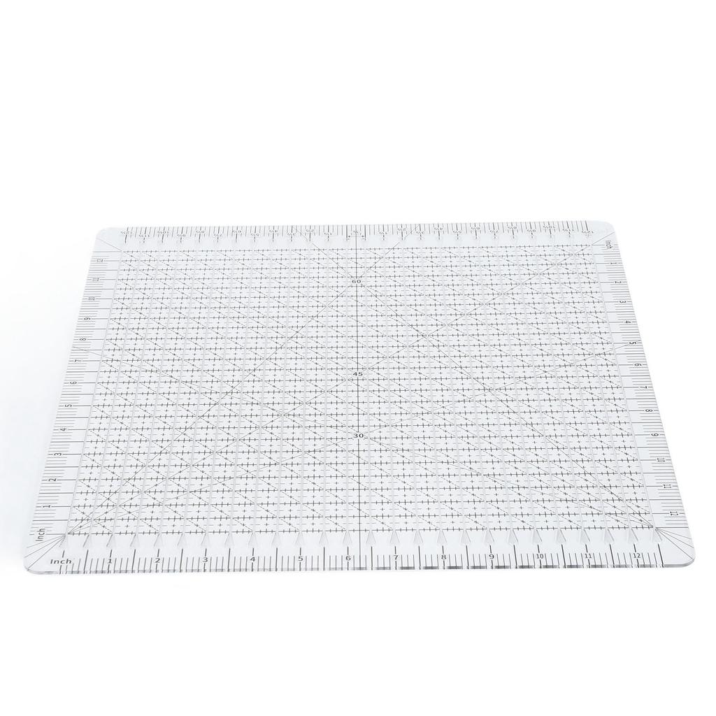Quilting Ruler 12in Wide Transparent Acrylic Accurate Scale Black Grid Line Cut Ruler for Sewing