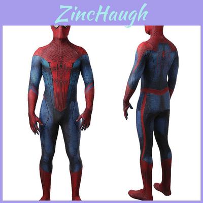 The Amazing Spider-man Suit Blue&red Spandex Bodysuit For Kids And Adults