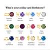 eManco Zodiac Rune Necklace with Rhinestone Birthstone in Stainless Steel