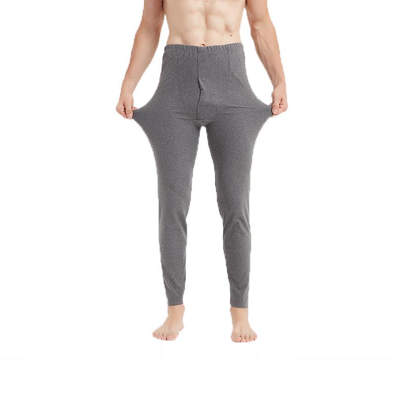 Pánské bezešvé sametové hřejivé kalhoty nadměrné velikosti slim fit - zimní bavlněná vlněná základní vrstva