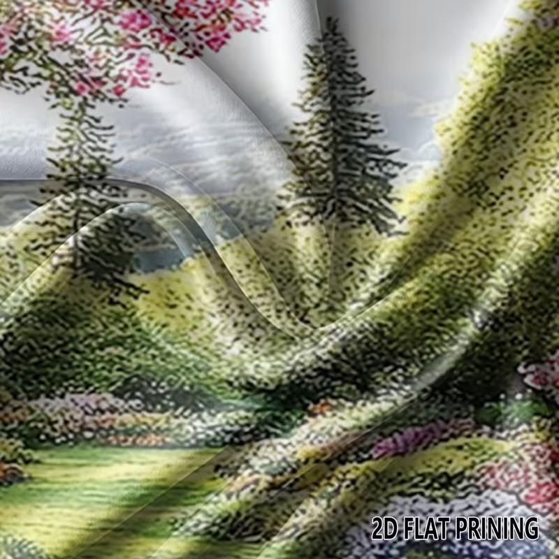 2D Beautiful Garden View Through White Window Photography Backdrop