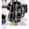 Men's Plaid Tweed Jacket Casual Button Down Shacket Coat Long Sleeve Loose Fit Streetwear Autumn Winter Fashion Outerwear