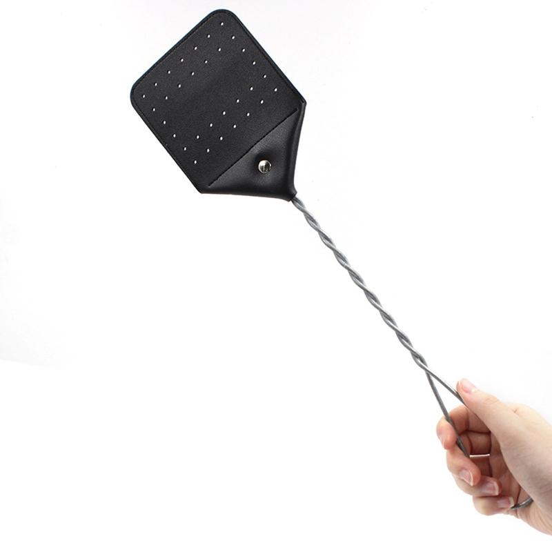 

Fly Swatter for Indoor Outdoor Bug Swatter with Long Durable Handle Leather Mosquito Swatter Heavy Duty for Flies Bees 1 чорний