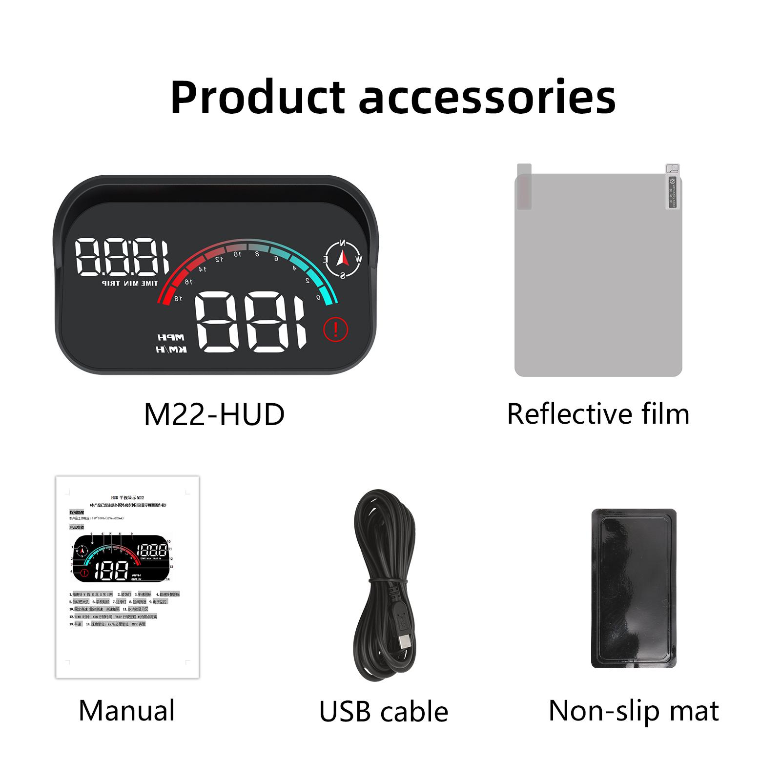 

AD M22 Head Up Display Универсальный GPS HUD Цифровой спидометр LCD Проекция на стекло Автомобильный спидометр Проектор на лобовое стекло Часы
