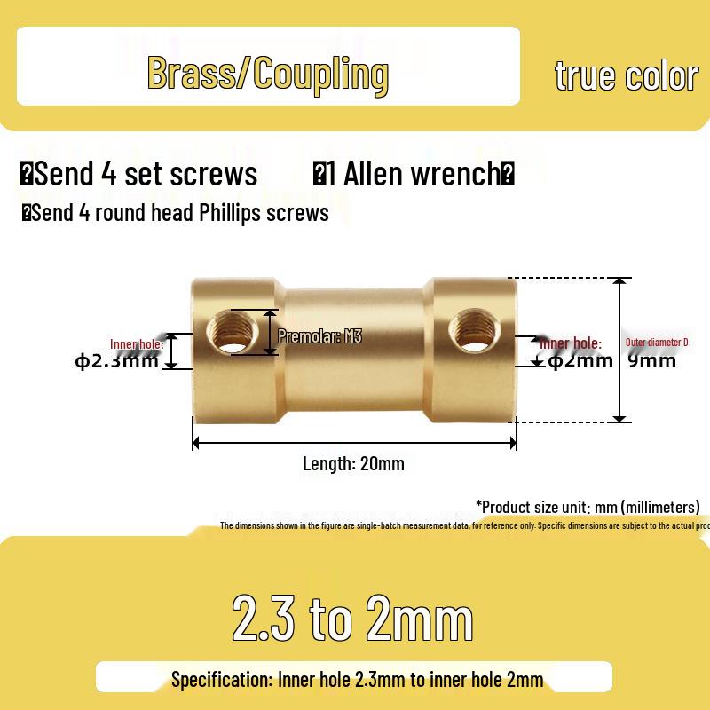 Brass Shaft Coupling Connector for Transmission (2-5mm)