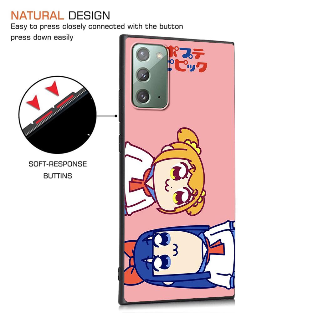 Pop Team Pipi Anime Case for Samsung Galaxy Note 20 Ultra 10 Lite 9 8 A53 A52 A12 S22 S21 FE S20 Plus Silicone Black Phone Cover