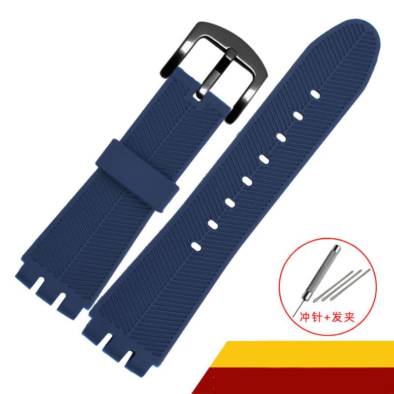 Correa de silicona para Swatch YOS440 YOS413 YOS424, correa de caucho negra para hombre, pulsera de 23 m, accesorios para reloj, herramientas incluidas