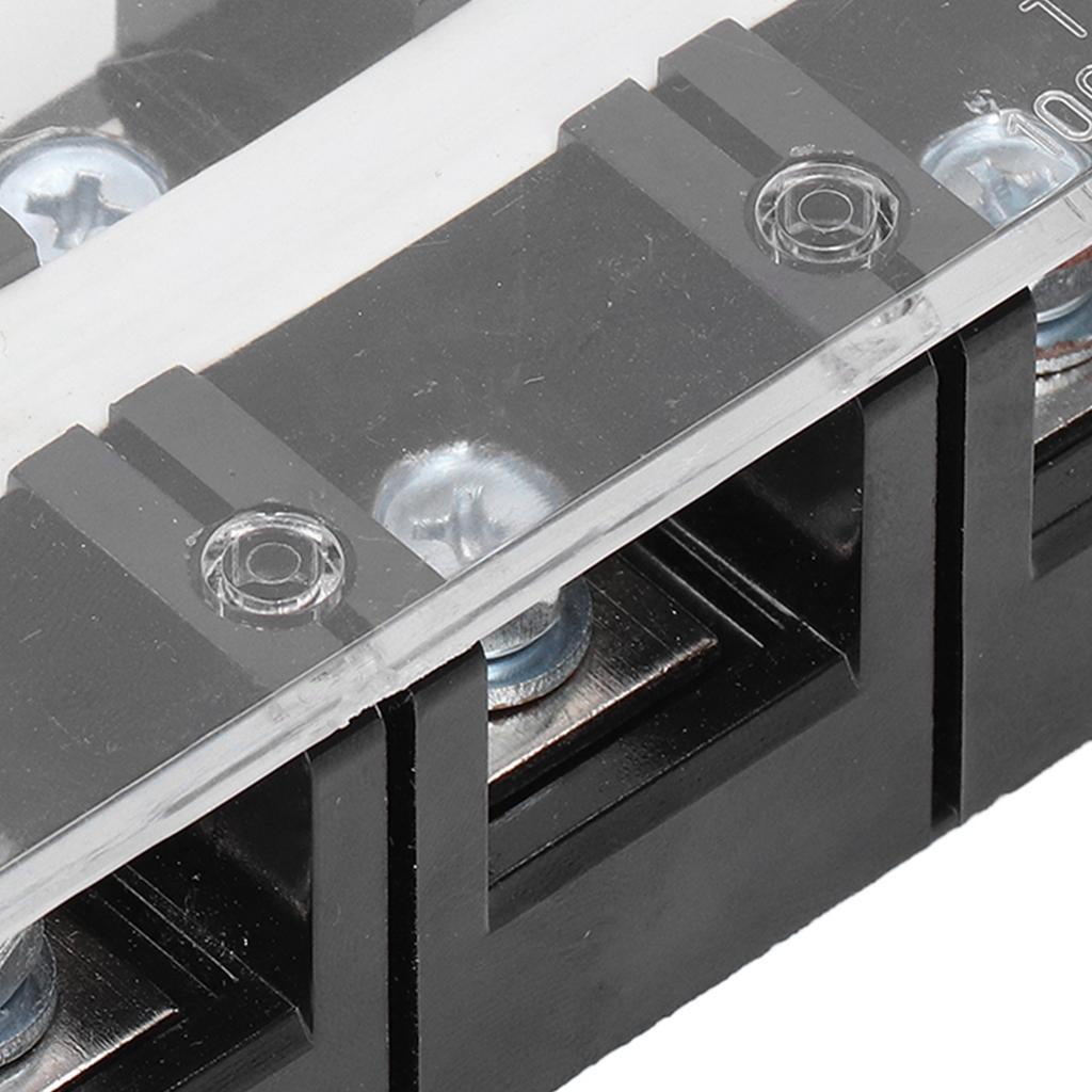 Terminal Block 2 Row Electric Wire Barrier Screw Strip for Power Supply with Cover AC600V 100A