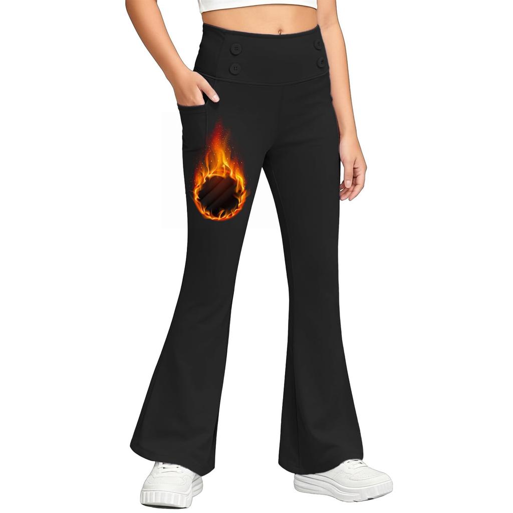 Children's Fashionable Color Cute Girls Casual Sports Yoga Pants Cropped Pants Leggings
