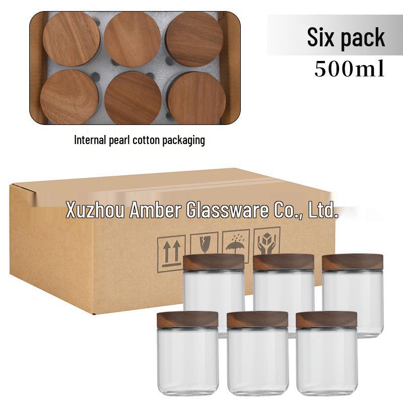 Large Glass Storage Jar with Bamboo Lid, Cereal & Yogurt Container, Sealed Oatmeal Cup