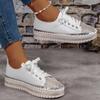Women Shining Rhinestone Loafers Bowknot Slip-on Thick Botton Casual Ladies Crystal Shoes Female Platform Sneakers Sports