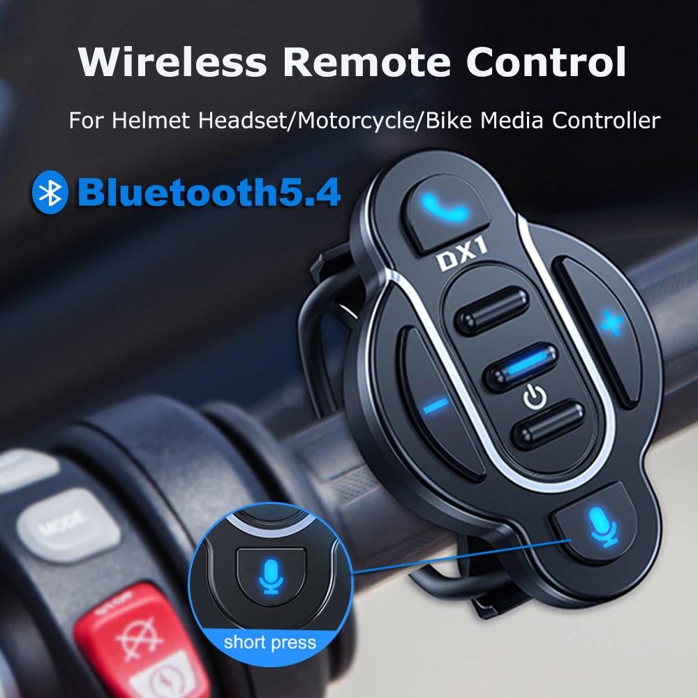 Bluetooth 5.4 Smart Wireless Media Remote Controller Waterproof Handlebar Mount Media Control Button For Motorcycle Bicycle Helmet Headphone Audio Pla чёрный