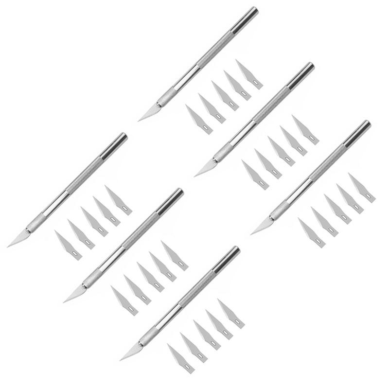 1/2/3/4/5/6 Set Anti-Rutsch Metall Skalpell Messer Werkzeuge Kit Cutter Gravur Bastelmesser für Mobiltelefon DIY Reparatur Handwerkzeuge