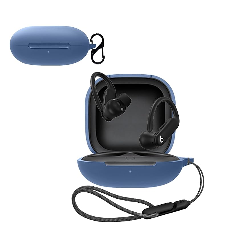 

For Powerbeats Pro 2 for case cover [NOUKAJU] wireless earphones silicon protective case (With carabiner + strap included) ) Fall prevention Scratch