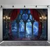 Gothic Vampire Medieval Castle Moon Bat Background Cloth, Halloween Party Decoration Background Photo Props