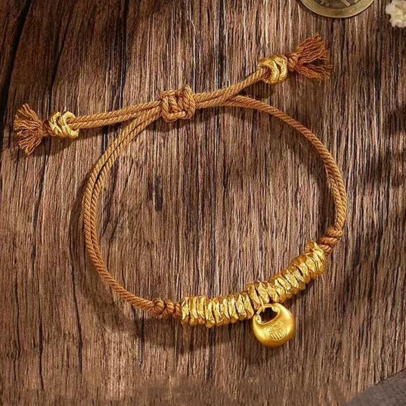 Little Fat Fu Coiling Bracelet Women'S Premium Light Luxury Gold Lucky Bag Men'S And Women'S Couple Bracelet