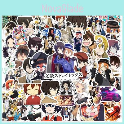 50pcs Bungo Stray Dogs Stickers Reusable Decor For Laptop Trolley Case Graffiti