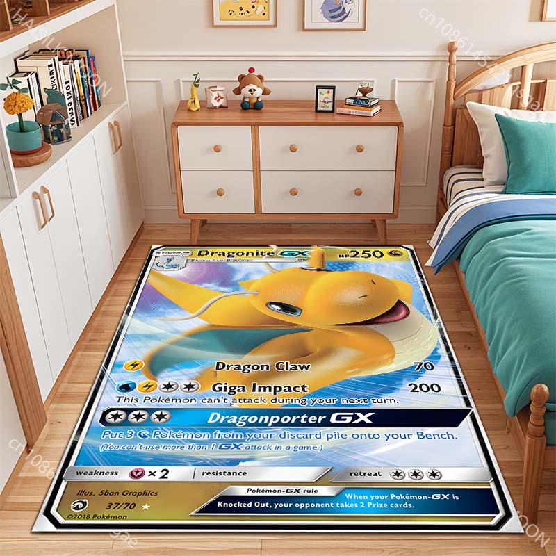 

Best Seller! Pokemon Dragonite Cards Pattern Carpet for Bedroom LivingRoom Entrance Door Mat Kids Room Play Decor Rug Great Gift 40x60cm